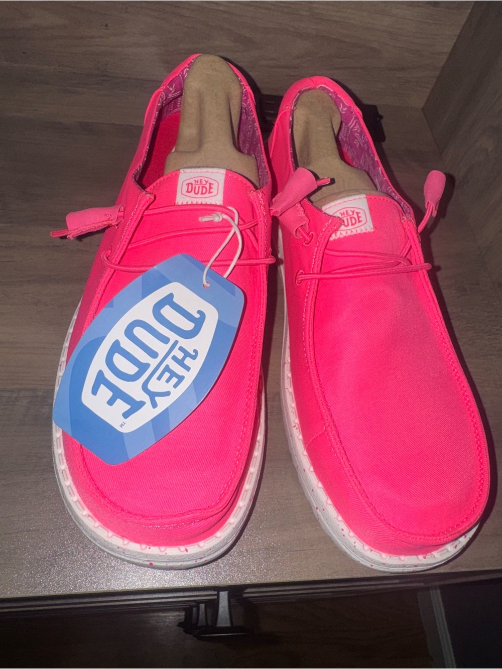 Hey Dude Neon Pink Slip-On Moccasins